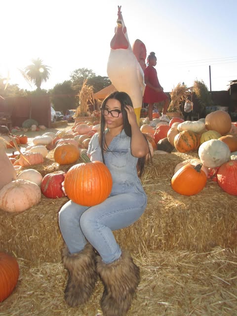 Ari visiting a pumpkin patch